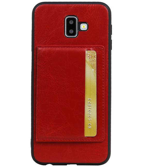 Portræt Bag Cover 1 Kort til Galaxy J6 Plus Red