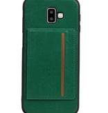 Portræt Bag Cover 1 Kort til Galaxy J6 Plus Green