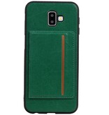 Couverture Arrière Portrait 1 Cartes pour Galaxy J6 Plus Vert