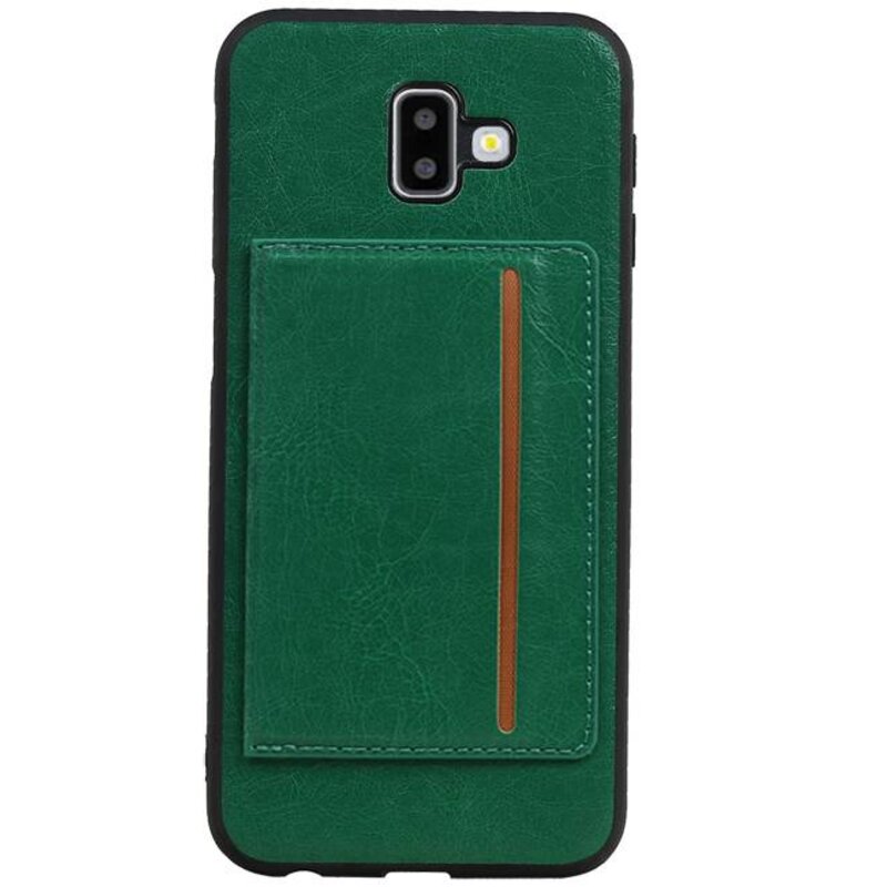 Couverture Arrière Portrait 1 Cartes pour Galaxy J6 Plus Vert