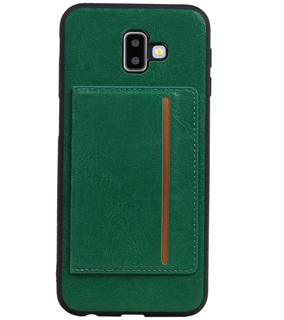 Portræt Bag Cover 1 Kort til Galaxy J6 Plus Green