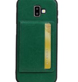 Staand Back Cover 1 Pasjes voor Galaxy J6 Plus Groen