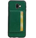 Couverture Arrière Portrait 1 Cartes pour Galaxy J6 Plus Vert