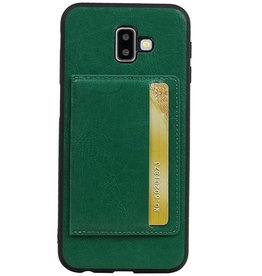 Portrait Back Cover 1 Carte per Galaxy J6 Plus Green