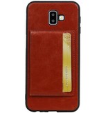 Portrait Back Cover 1 Cards for Galaxy J6 Plus Brown