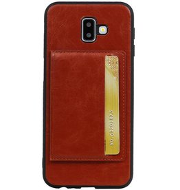 Couverture Arrière Portrait 1 Cartes pour Galaxy J6 Plus Marron