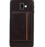 Staand Back Cover 1 Pasjes voor Galaxy J6 Plus Mocca