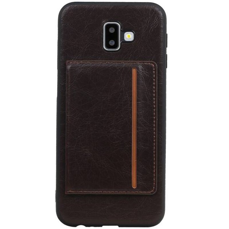 Stående bagside Cover 1 Kort til Galaxy J6 Plus Mocca