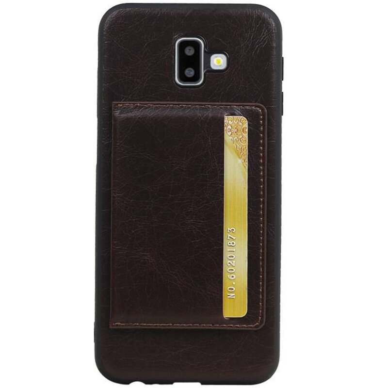 Stående bagside Cover 1 Kort til Galaxy J6 Plus Mocca