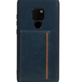 Staand Back Cover 1 Pasjes voor Huawei Mate 20 Navy