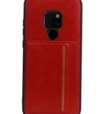 Staand Back Cover 1 Pasjes voor Huawei Mate 20 Rood