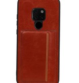 Staand Back Cover 1 Pasjes voor Huawei Mate 20 Bruin