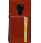 Staand Back Cover 1 Pasjes voor Huawei Mate 20 Bruin