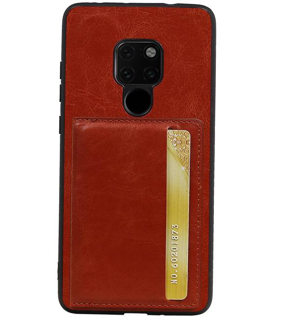 Staand Back Cover 1 Pasjes voor Huawei Mate 20 Bruin