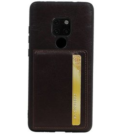 Staand Back Cover 1 Pasjes voor Huawei Mate 20 Mocca