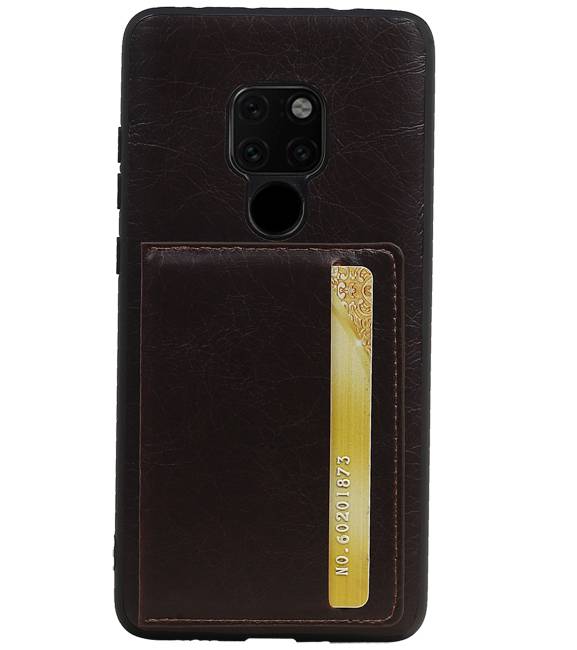 Staand Back Cover 1 Pasjes voor Huawei Mate 20 Mocca