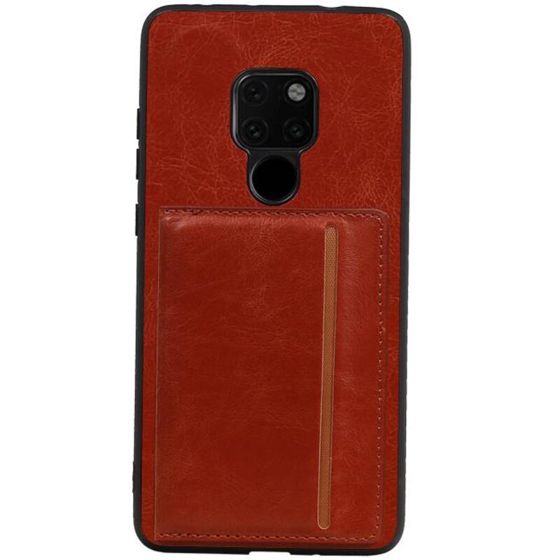 Staand Back Cover 1 Pasjes voor Huawei Mate 20 Lite Bruin