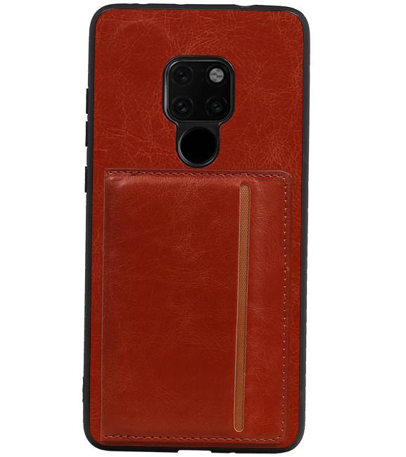 Staand Back Cover 1 Pasjes voor Huawei Mate 20 Lite Bruin