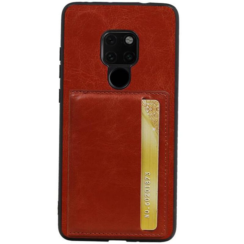 Staand Back Cover 1 Pasjes voor Huawei Mate 20 Lite Bruin