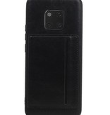 Staand Back Cover 1 Pasjes voor Huawei Mate 20 Pro Zwart