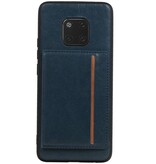 Staand Back Cover 1 Pasjes voor Huawei Mate 20 Pro Navy