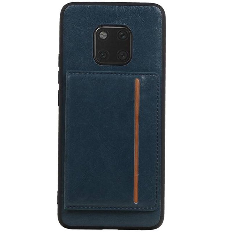 Staand Back Cover 1 Pasjes voor Huawei Mate 20 Pro Navy