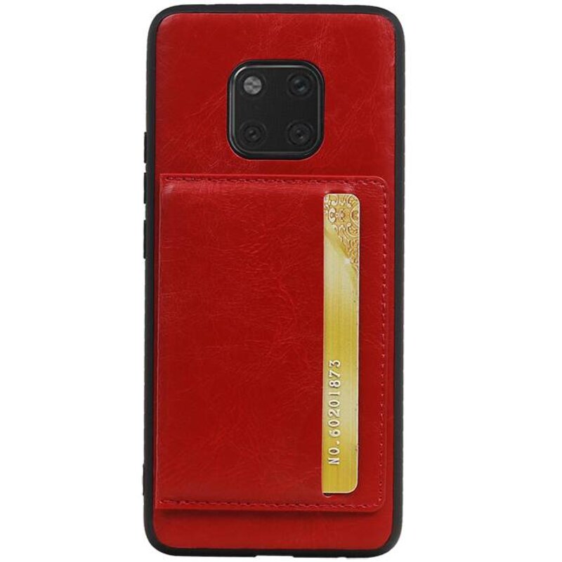 Staand Back Cover 1 Pasjes voor Huawei Mate 20 Pro Rood