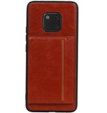Staand Back Cover 1 Pasjes voor Huawei Mate 20 Pro Bruin