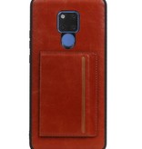 Standing Back Cover 1 Cards for Huawei Mate 20 X Brown