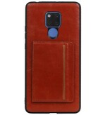 Standing Back Cover 1 Cards for Huawei Mate 20 X Brown
