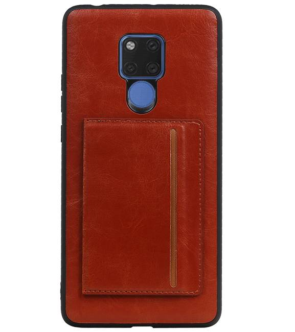 Standing Back Cover 1 Karten für Huawei Mate 20 X Brown