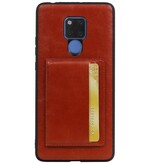 Standing Back Cover 1 Cards for Huawei Mate 20 X Brown