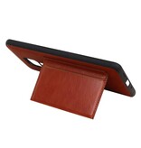 Standing Back Cover 1 Cards for Huawei Mate 20 X Brown