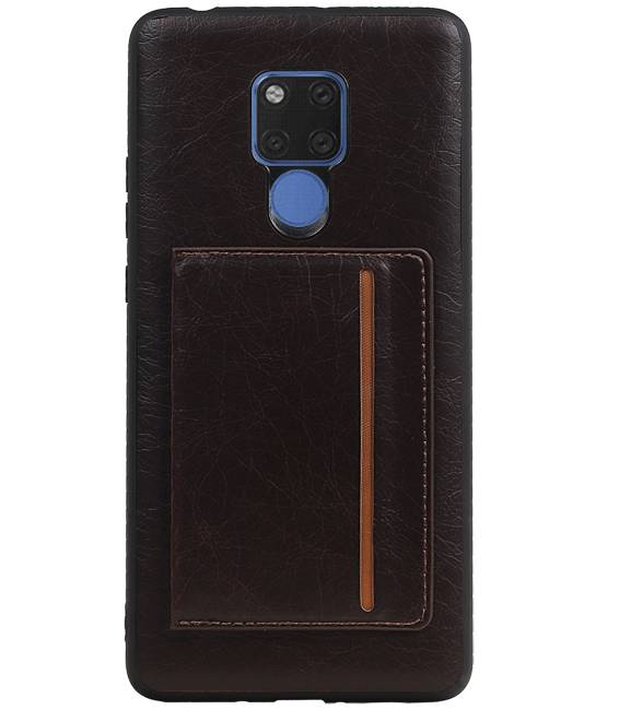 Staand Back Cover 1 Pasjes voor Huawei Mate 20 X Mocca