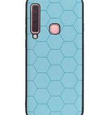 Étui rigide hexagonal pour Samsung Galaxy A9 2018 bleu