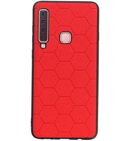 Étui rigide hexagonal pour Samsung Galaxy A9 2018 rouge