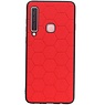 Estuche rígido hexagonal para Samsung Galaxy A9 2018 rojo