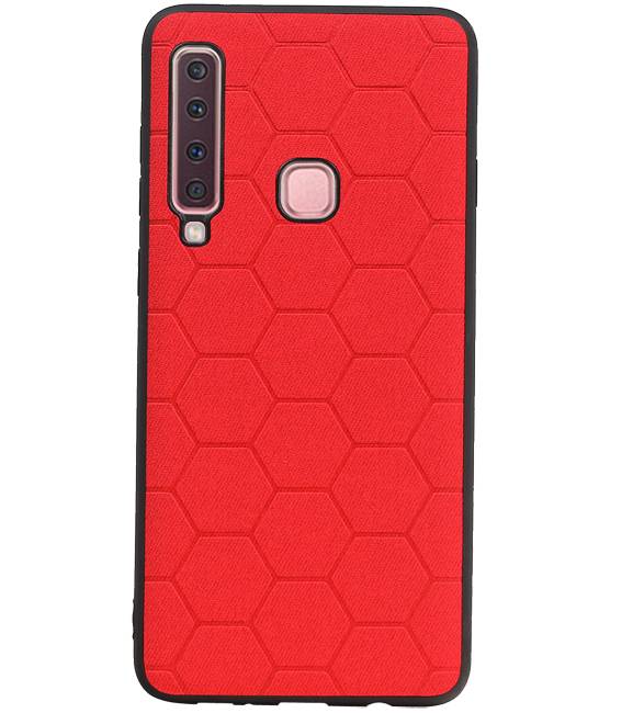 Étui rigide hexagonal pour Samsung Galaxy A9 2018 rouge
