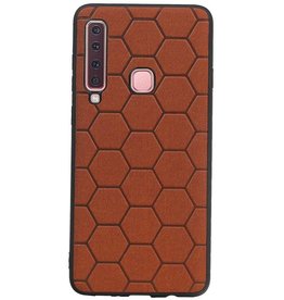 Estuche rígido hexagonal para Samsung Galaxy A9 2018 marrón