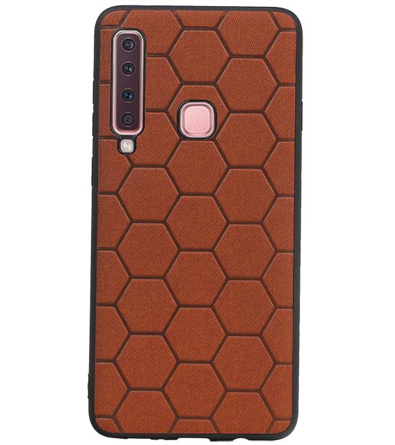 Estuche rígido hexagonal para Samsung Galaxy A9 2018 marrón
