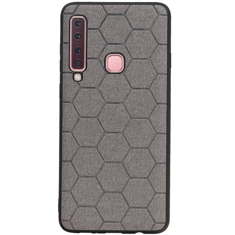 Hexagon Hard Case voor Samsung Galaxy A9 2018 Grijs