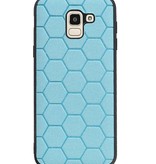 Hexagon Hard Case til Samsung Galaxy J6 Blue