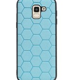 Hexagon Hard Case voor Samsung Galaxy J6 Blauw