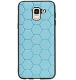 Estuche rígido hexagonal para Samsung Galaxy J6 azul
