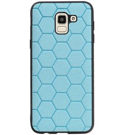 Estuche rígido hexagonal para Samsung Galaxy J6 azul