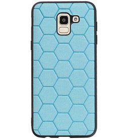 Étui rigide hexagonal pour Samsung Galaxy J6 bleu