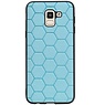 Étui rigide hexagonal pour Samsung Galaxy J6 bleu