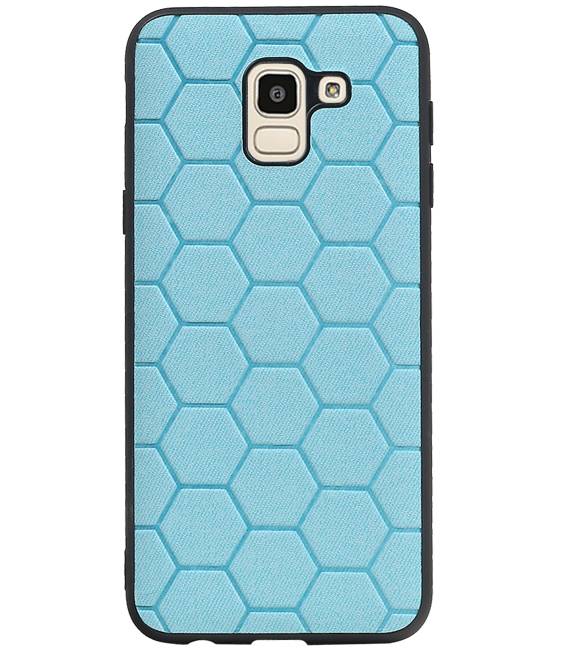 Estuche rígido hexagonal para Samsung Galaxy J6 azul