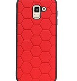Estuche rígido hexagonal para Samsung Galaxy J6 rojo