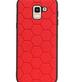 Hexagon Hard Case für Samsung Galaxy J6 Rot